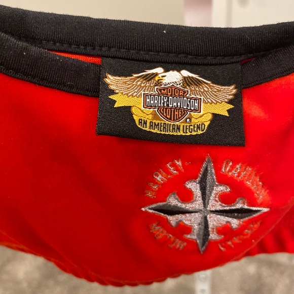 Harley Davidson Logo Vintage Velvet Sports Bra Top - Picture 9 of 10